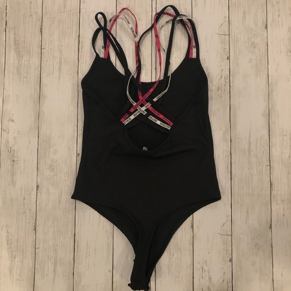Victoria's Secret Strapped black ribbed logo bodysuit - Picture 5 of 8